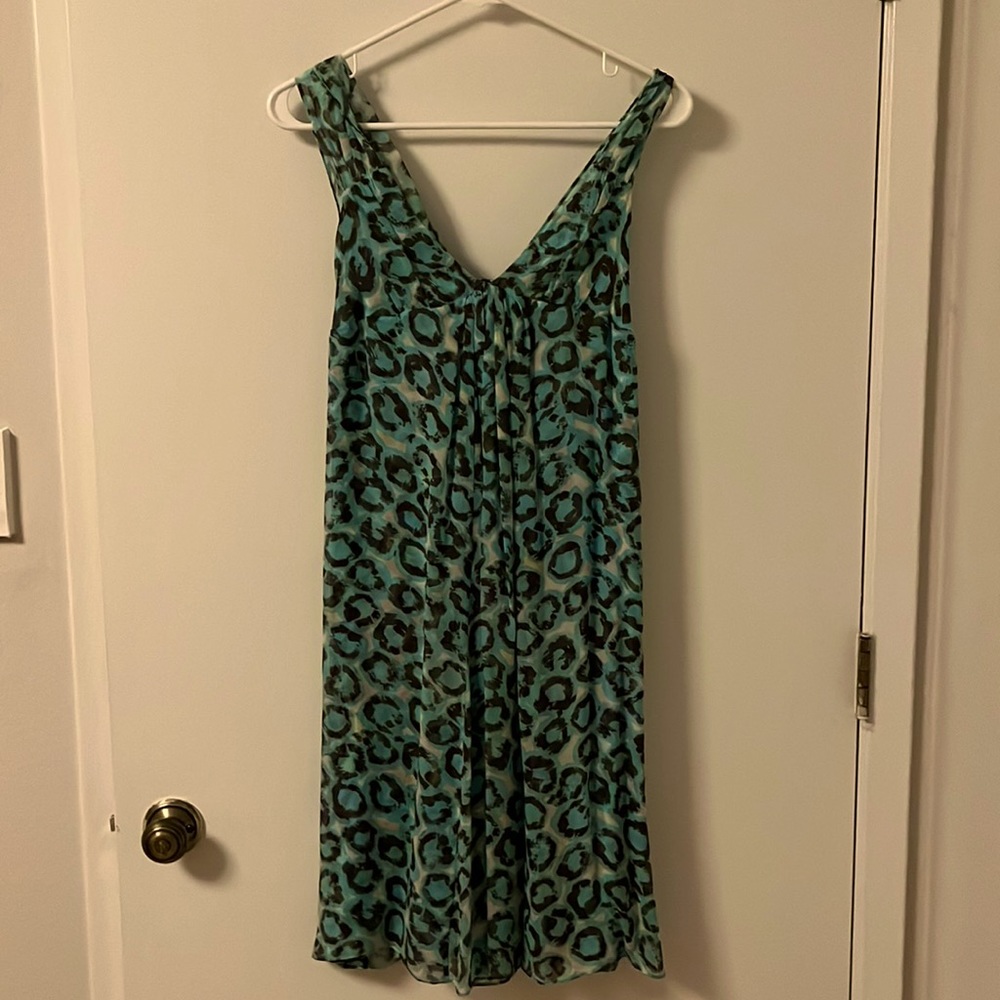 Diane von fursteinberg green silk day dress